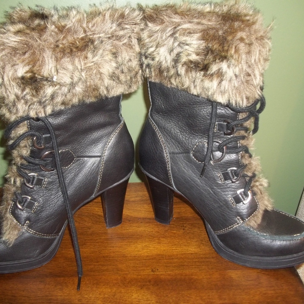 Report Leather & Faux Fur Vail Boots Size 7.5 - Picture 3 of 8